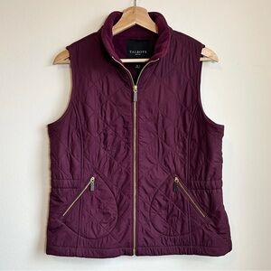 NWT Talbots Quilted Vest in Berry I Size M (Pet) I Lightweight Holiday Layering